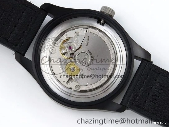 MIROTIME 0118 Pilot Black Ace BLSF 1:1 Best Edition White Lume Dial on Black Nylon Strap MIYOTA OnTrend 7021